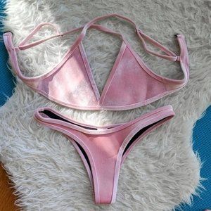 Hoaka Swim - Pink Velvet Bikini Set
